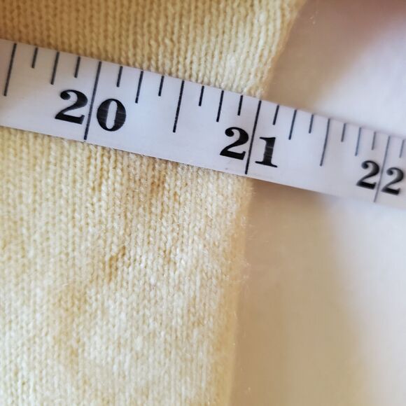 Peters By Harilela's Size 38 Yellow Beaded Cashmere Vintage Cardigan Sweater - Picture 9 of 12